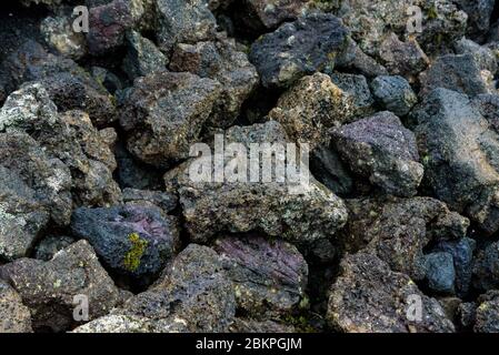 Roche volcanique islandaise noire, Islande Banque D'Images