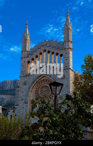 Església de Sant Bartomeu. Église de Soller, Majorque Banque D'Images