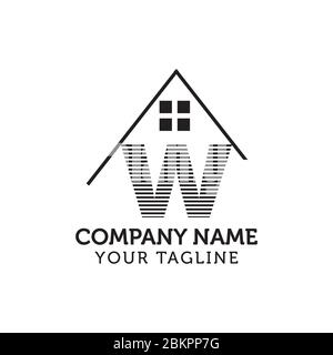 Lettre W logo Immobilier Design Vector . Logo W Home initial Vector Illustration de Vecteur