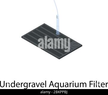 Icône de filtre d'aquarium sous-gravier. Icône vectorielle de filtre d'aquarium isométrique de sous-gravier pour la conception de sites Web isolée sur fond blanc Illustration de Vecteur