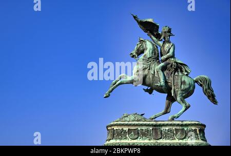 Vienne, Autriche - 18 mai 2019 - statue équestre de l'archiduc Charles devant le palais Hofburg à Vienne, Autriche. Banque D'Images