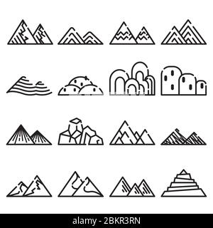 Icône de montagne sur fond blanc. Illustration linéaire - illustration vectorielle. Illustration de Vecteur