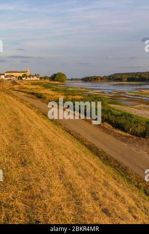 France, Maine et Loire, vallée de la Loire classée au patrimoine mondial par l'UNESCO, St Cl?ment des Lev?es, Dyke de la Loire Banque D'Images