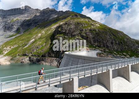 Suisse, Valais, vallée du Trient, Finhaut, Lac d'Emosson, Pointe de la terrasse, barrage du Lac du Vieux Emosson Banque D'Images