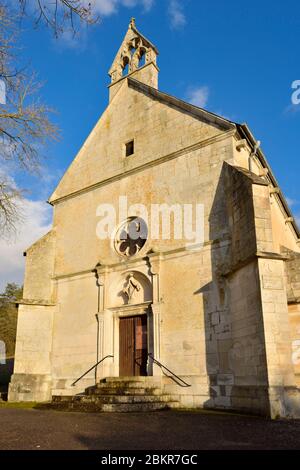 France, Meuse, Pagny sur Meuse, chapelle notre-Dame de Massey datant du XIIIe siècle et connue pour avoir reçu la visite de Jeanne d'Arc qui est venue prier là en février 1429 Banque D'Images