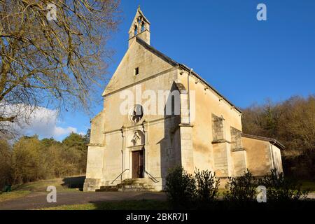 France, Meuse, Pagny sur Meuse, chapelle notre-Dame de Massey datant du XIIIe siècle et connue pour avoir reçu la visite de Jeanne d'Arc qui est venue prier là en février 1429 Banque D'Images