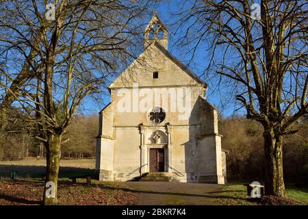 France, Meuse, Pagny sur Meuse, chapelle notre-Dame de Massey datant du XIIIe siècle et connue pour avoir reçu la visite de Jeanne d'Arc qui est venue prier là en février 1429 Banque D'Images