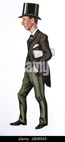 Dessin animé de Herbert Asquith (1852-1928), homme d'État britannique et homme politique libéral qui a été Premier ministre du Royaume-Uni de 1908 à 1916. Caricature de 'Spy' publiée dans Vanity Fair, le 1er août 1891. Banque D'Images