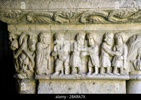 Espagne, Catalogne, Gérone, gothique cathédrale St Mary, le cloître Banque D'Images