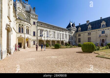 France, Maine et Loire, Vallée de la Loire classée au patrimoine mondial par l'UNESCO, Brez?, Brez? château, la cour intérieure Banque D'Images