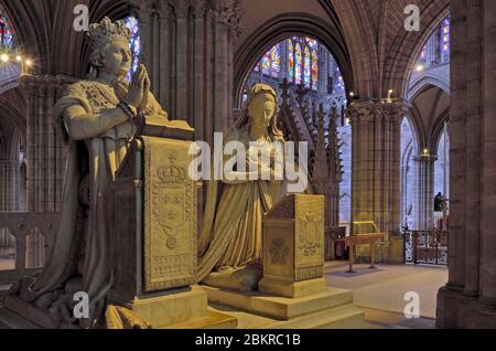 France, Seine-Saint-Denis, Saint-Denis, la basilique de Saint-Denis Louis XVI et Marie-Antoinette Banque D'Images