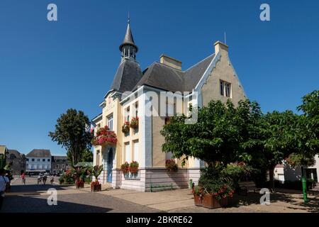 France, Morbihan, Malestroit, l'hôtel de ville Banque D'Images