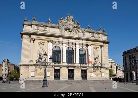 France, Nord, Lille, Covid-19 ou verrouillage du coronavirus, opéra fermé Banque D'Images