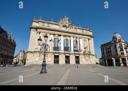 France, Nord, Lille, Covid-19 ou verrouillage du coronavirus, opéra fermé Banque D'Images