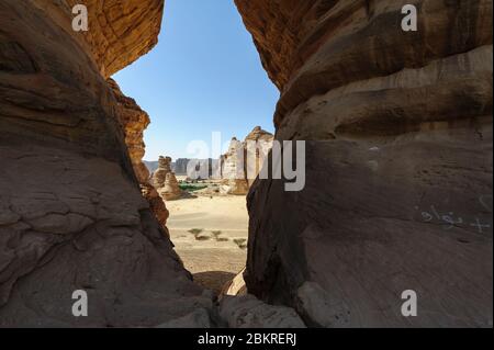 Paysage autour de la ville Al-Ula, région de Medina, Arabie Saoudite Banque D'Images