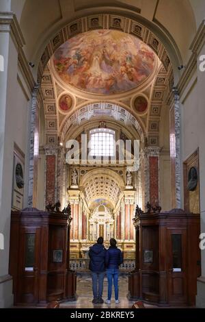 Italie, Emilie Romagne, Bologne, intérieur de la cathédrale de Bologne (Catedrale Metropolitana di San Pietro) Banque D'Images