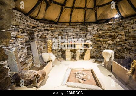 Dans un bâtiment historique à Skara Brae ; Orkney Islands ; Royaume-Uni Banque D'Images