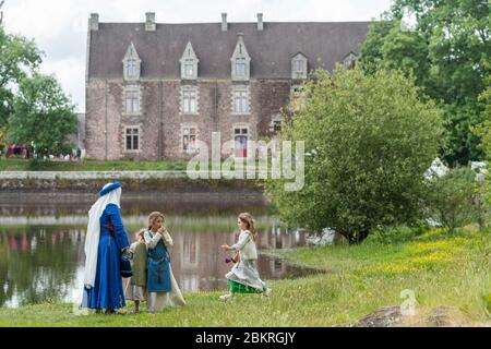 France, Ille-et-Vilaine, Contable, fête médiévale dans la forêt de Broceliande au château de Comper Banque D'Images