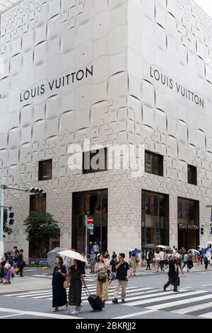 Japon, île Honshu, région de Kanto, Tokyo, quartier de Ginza, boutique de luxe, Louis Vuitton Banque D'Images