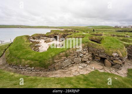 Vue d'ensemble de Skara Brae; Orkney Islands; Royaume-Uni Banque D'Images