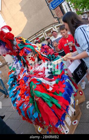 May Day Hobby Horse, Minehead, Somerset, Royaume-Uni Banque D'Images