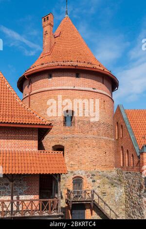 Lituanie (États baltes), Comté de Vilnius, Parc National historique de Trakai, Château de l'île (Salos Pilis) Banque D'Images