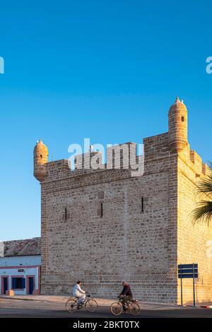 Maroc, Marrakech Safi, Essaouira, port de pêche traditionnel, Sqala du Port, plate-forme d'artillerie du XVIIIe siècle Banque D'Images