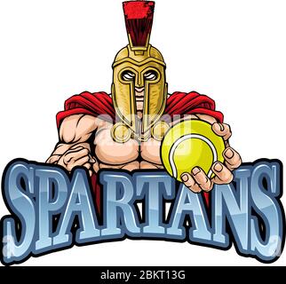 Trojan Spartan Sports Tennis Mascot Illustration de Vecteur