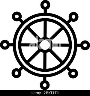 illustration du contour vectoriel de l'icône de roue dharma Illustration de Vecteur