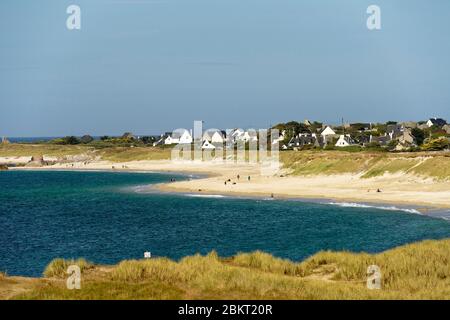 La France, Finistère, Pays des Abers, Côte des Légendes, Brignogan plages, la pointe de Beg Pol Banque D'Images