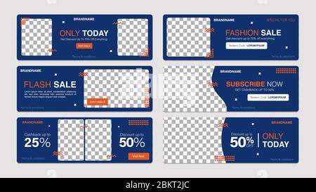 Collection de modèles de vente pour la vente promotionnelle. Bannière modifiable pour les publicités sur les réseaux sociaux, les sites Web et Internet. Le Vendredi fou et le lundi cybernétique Illustration de Vecteur