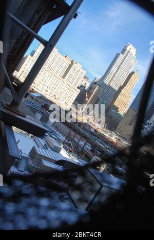 World Trade Center en construction 285 Fulton St, New York, NY États-Unis Banque D'Images