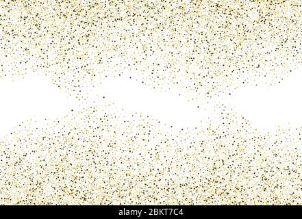 Or scintillant confetti brillant fond noir vectoriel. Bon pour les cartes de vœux, les invitations de luxe, les bons, les certificats, les bannières. Illustration de Vecteur
