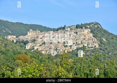 Vue panoramique de Patrica, dans la province de Frosinone, Italie Banque D'Images