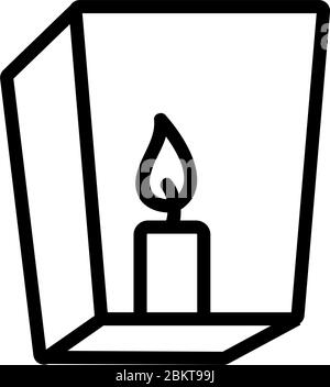 illustration vectorielle d'icône représentant une bougie dans une lanterne Illustration de Vecteur