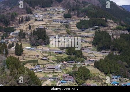 Village traditionnel d'Ochiai dans la vallée d'Iya, préfecture de Tokushima, Shikoku, Japon Banque D'Images
