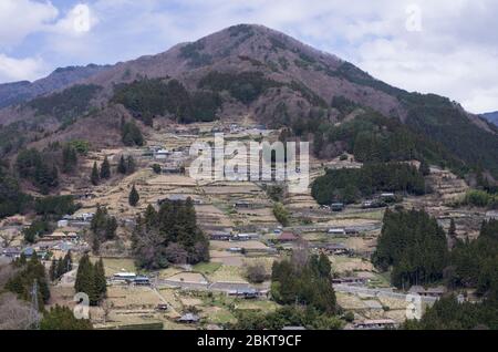 Village traditionnel d'Ochiai dans la vallée d'Iya, préfecture de Tokushima, Shikoku, Japon Banque D'Images