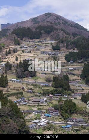 Village traditionnel d'Ochiai dans la vallée d'Iya, préfecture de Tokushima, Shikoku, Japon Banque D'Images