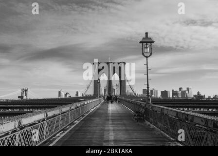 Brooklyn Bridge, New York, New York 10038, États-Unis par John Augustus Roebling Banque D'Images