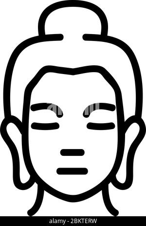 illustration du contour vectoriel de l'icône d'image de bouddha Illustration de Vecteur