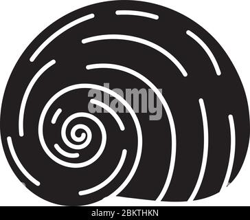 Icône de glyphe noir en forme de coquille en spirale Illustration de Vecteur
