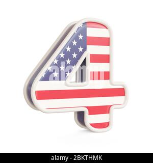 Numéros de drapeau américain isolés sur fond blanc. image 3d Banque D'Images