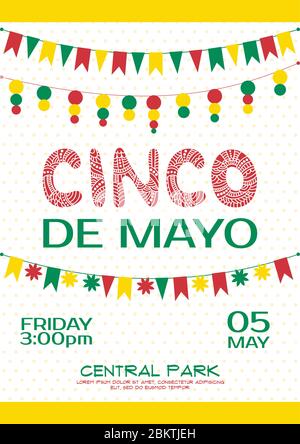 Poster d'invitation Cinco de mayo. Fête mexicaine Illustration de Vecteur