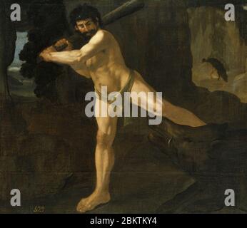 Hércules y el jabalí de Erimanto, por Zurbarán. Banque D'Images