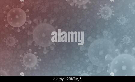 Éclosion de coronavirus contexte abstrait, cellules dangereuses. Modèle médical. Illustration de Vecteur