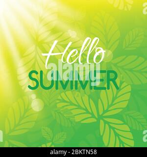 Carte Hello Summer. Bannière avec motif typographique Illustration de Vecteur