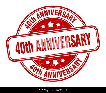 timbre du 40e anniversaire. affiche circulaire du 40e anniversaire. étiquette Illustration de Vecteur