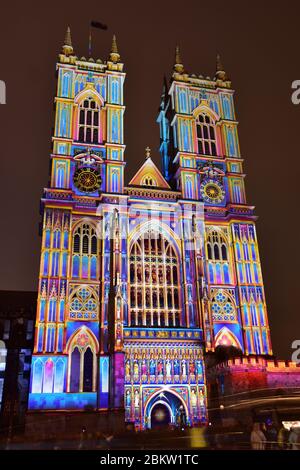 Abbaye de Westminster lors du festival lumière 2018 à Londres Banque D'Images