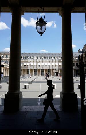 Cour intérieure du Palais-Royal avec colonnes de Buren.Paris.France Banque D'Images