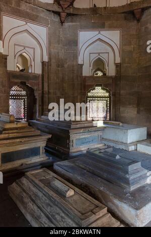 ISA Khan Niazi Tomb intérieur, Delhi, Inde Banque D'Images